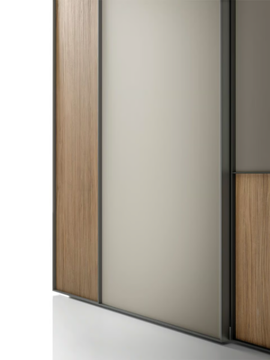 NUIT - Sectional wooden and tempered glass wardrobe with sliding doors by Santalucia Mobili - view 3